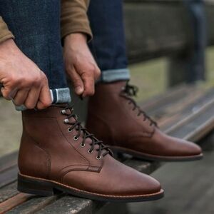 Thursday Boots Men's President Lace-up Boots In Whiskey Brown Size 6.5